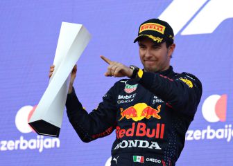 Aston Martin y Vettel festejaron el triunfo de Checho Pérez