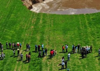 Logran rescatar a dos perros del socavón de Puebla