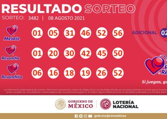 Resultados Melate: números que cayeron hoy y premios del sorteo 3482 | 8 de agosto