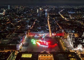 Iluminan Zócalo capitalino para el Grito de Independencia