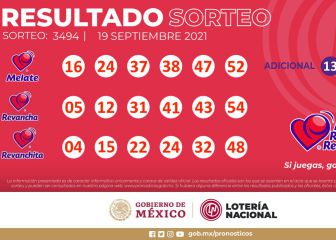 Resultados Melate: números que cayeron y premios del sorteo 3494 | 19 de septiembre