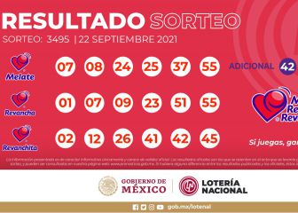Resultados Melate: números que cayeron y premios del sorteo 3495 | 22 de septiembre