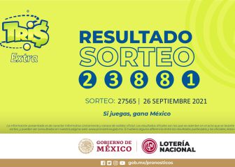 Resultados Lotería Tris Extra hoy: ganadores y números premiados | 26 de septiembre