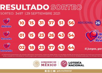 Resultados Melate: números que cayeron hoy y premios del sorteo 3497 | 29 de septiembre