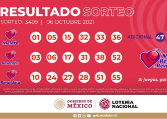 Resultados Melate: números que cayeron hoy y premios del sorteo 3499 | 6 de octubre