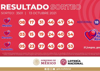 Resultados Melate: números que cayeron hoy y premios del sorteo 3501 | 13 de octubre