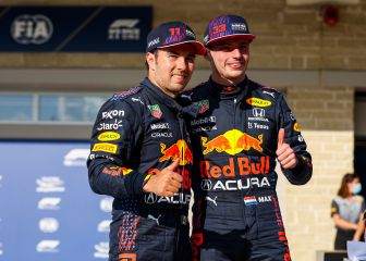 Las reacciones del podio de Checo Pérez en el GP de Estados Unidos