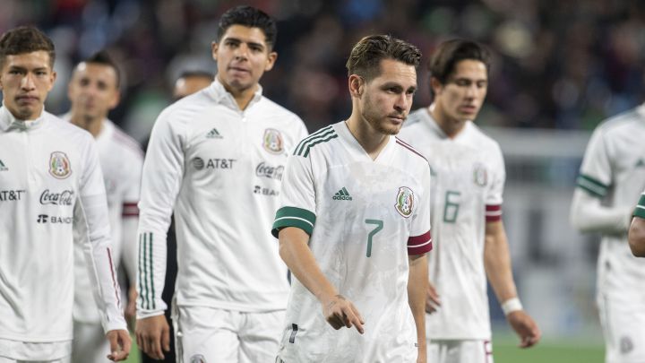 Jugadores mexicanos después del partido contra Ecuador