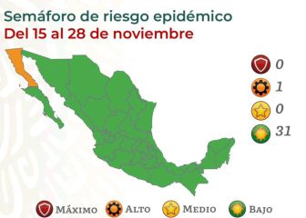 Semáforo COVID en México por estados: así queda el mapa del 15 al 28 de noviembre de 2021