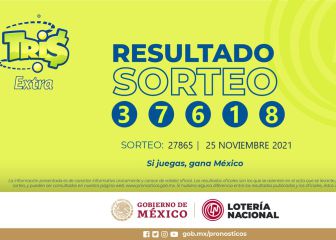 Resultados Lotería Tris Extra hoy: ganadores y números premiados | 25 de noviembre