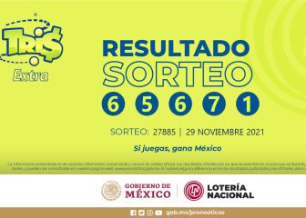 Resultados Lotería Tris Extra hoy: ganadores y números premiados | 29 de noviembre