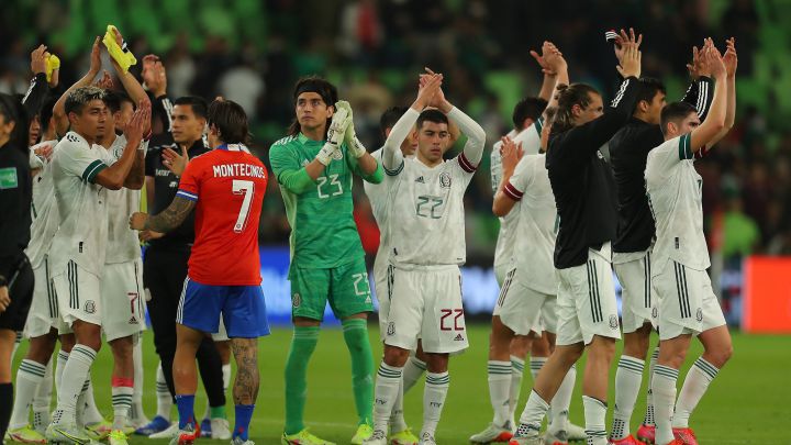 Jugadores de la Selección Mexicana después del partido contra Chile