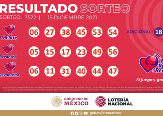 Resultados Melate: números que cayeron hoy y premios del sorteo 3522 | 15 de diciembre