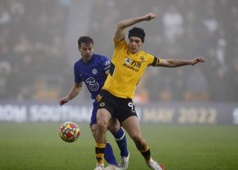 Raúl Jiménez fue titular en el empate de Wolves ante Chelsea