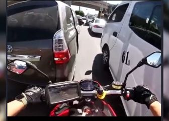 Motociclista graba momento en que niño casi sufre un accidente