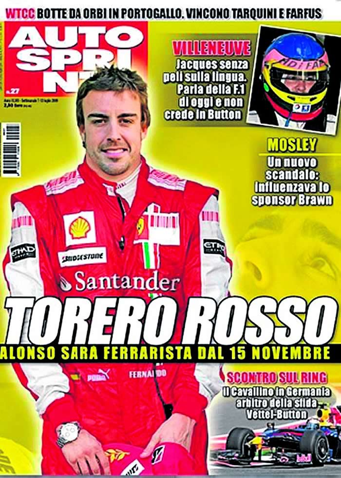 Italia confirma: Alonso se irá a Ferrari en 2010