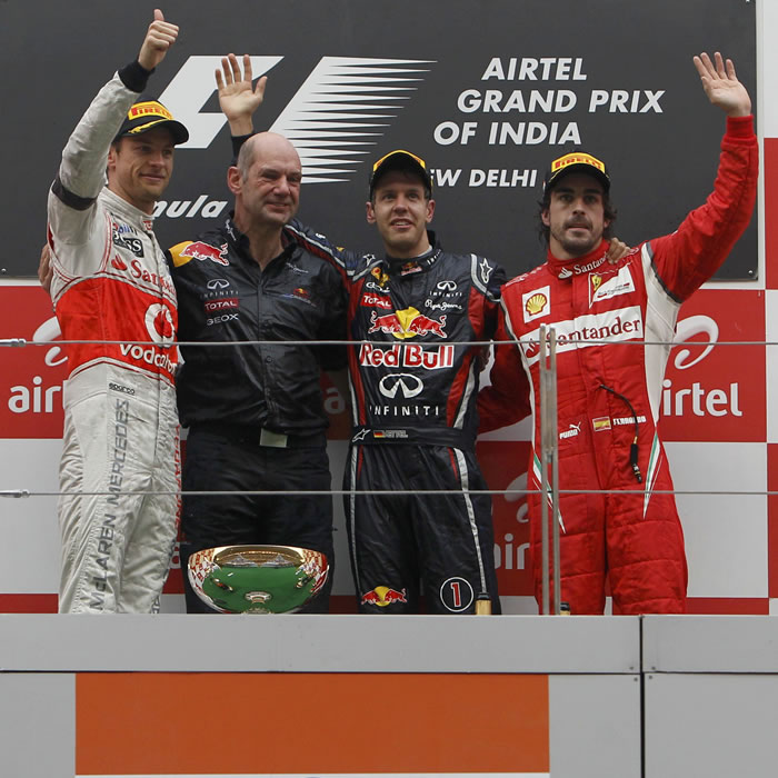 Vettel vence en la India, por delante de Button y Alonso