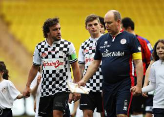 Alonso scores Messi-esque free kick in F1 charity match