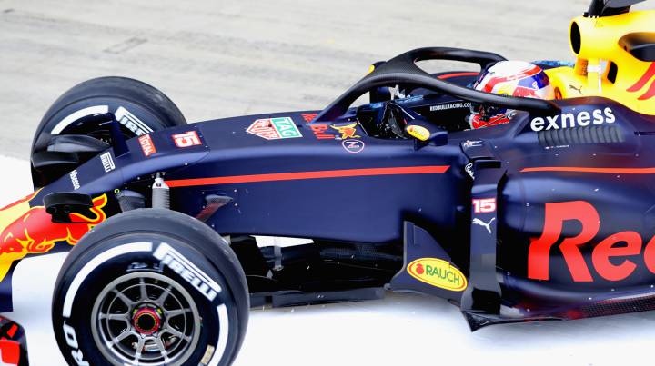 Red Bull también prueba el Halo de Ferrari sobre el que hay dudas.