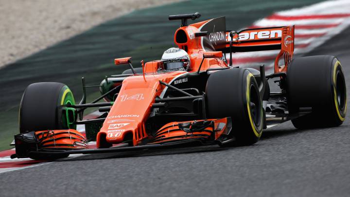 Alonso, el miércoles en Montmeló con el McLaren Honda F1. 