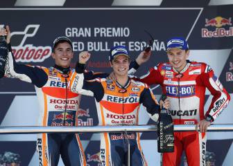 Podio de lujo español en Jerez: Pedrosa, Márquez y Lorenzo