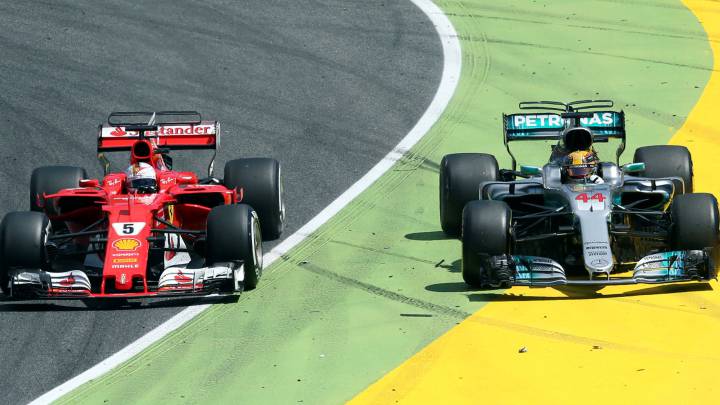 Vettel y Hamilton en Barcelona.