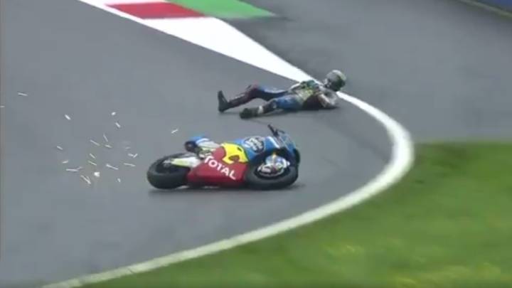 Franco Morbidelli fue uno de los pilotos que se cayó en el FP1 de Moto2 en Austria.