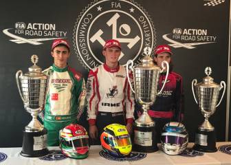 Podio de Vidales en el Mundial OK bajo la mirada de Alonso