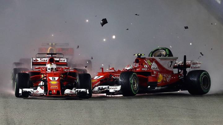 Vettel y Raikkonen: pareja de Ferrari que más ha colisionado