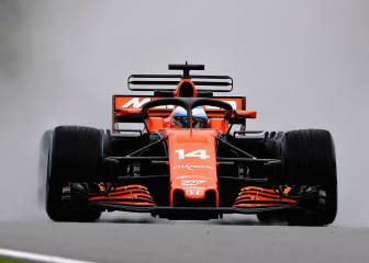 Solo los Red Bull mejoran el tercero de Alonso en lluvia