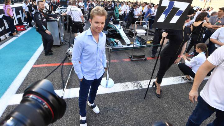 Nico Rosberg en la parrilla del GP de Abu Dhabi.