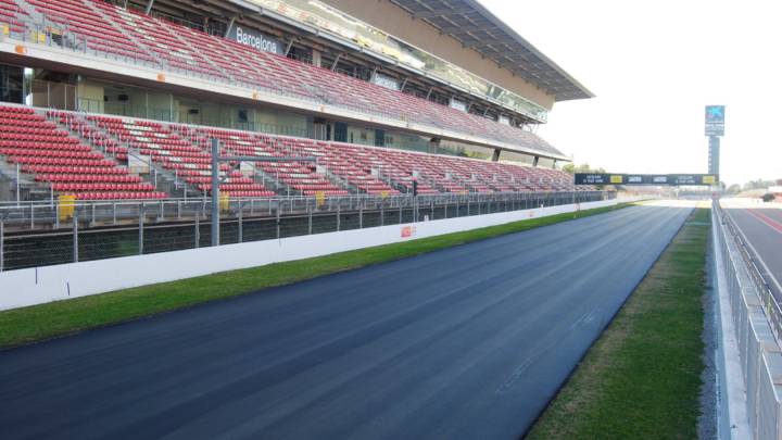 Así está quedando el nuevo asfalto del circuito de Montmeló.