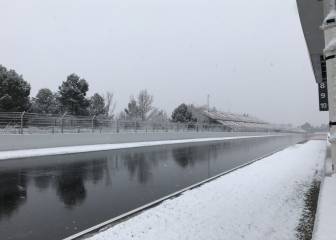 Montmeló despertó nevado en el tercer día de test de F1