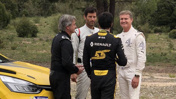 Carlos Sainz da clases de rally a su hijo, Webber y Coulthard