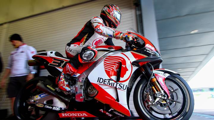 Nakagami (Honda), en el test de MotoGP en Jerez. 