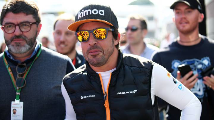 Fernando Alonso, en los test de Montmeló (F1 2019). 