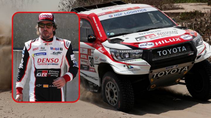 Fernando Alonso y el Toyota del Dakar.