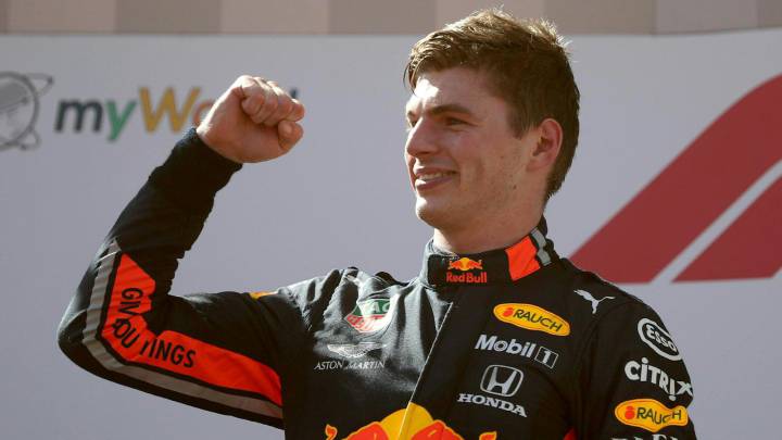 Max Verstappen en el podio de Austria.