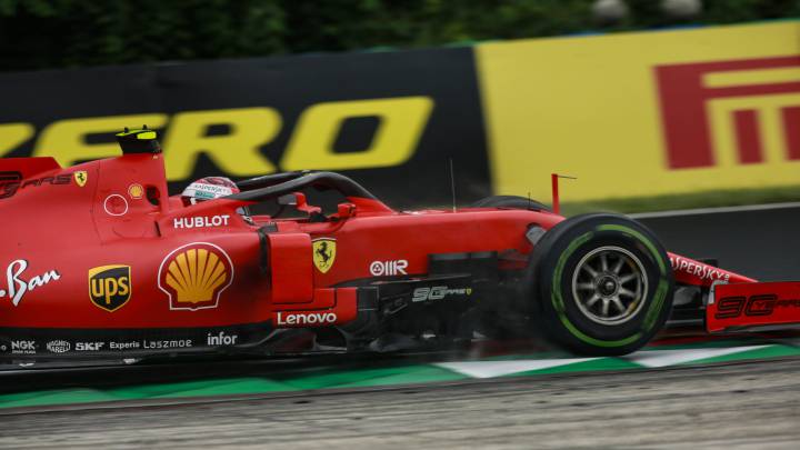 Charles Leclerc, en el Ferrari SF90. Hungría F1 2019. 