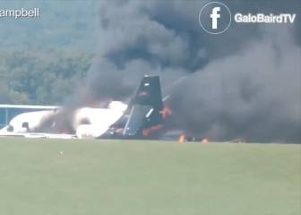 Impactante estado del avión: accidente del piloto de Nascar