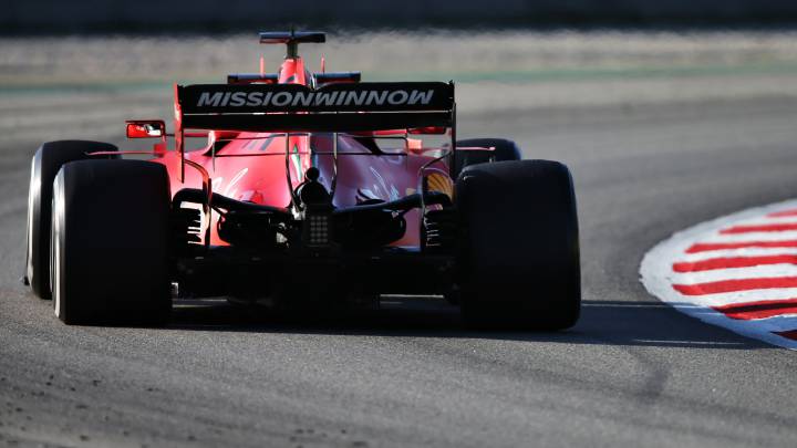 El Ferrari SF1000 de Vettel, en Barcelona. Test F1 2020. 
