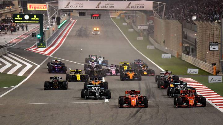 Salida del GP de Bahréin, F1 2019. 