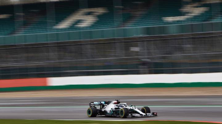 El Mercedes W11 de Bottas, en Silverstone. 