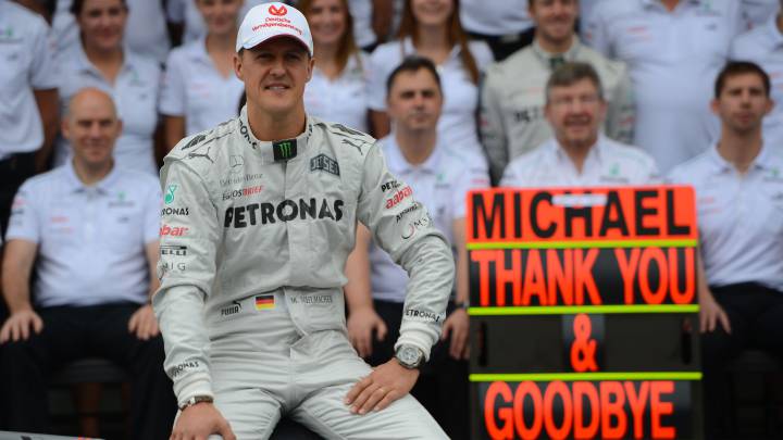 Michael Schumacher en su adiós a Mercedes en 2012.