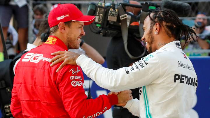 Vettel y Hamilton en 2019.