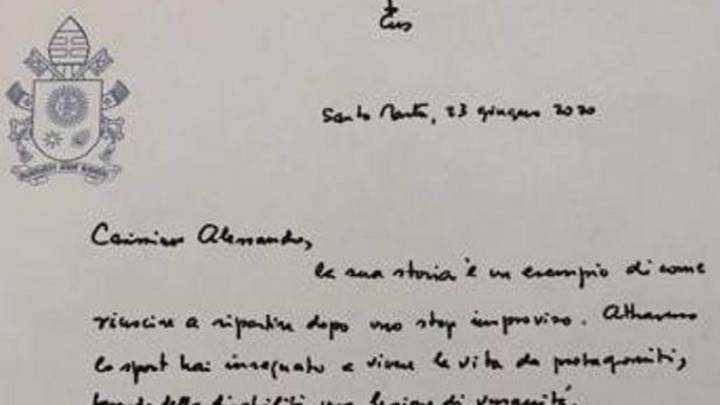 La emotiva carta del Papa Francisco a Álex Zanardi