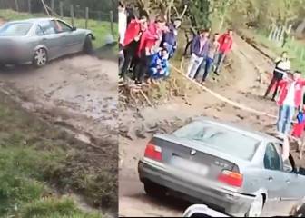 Se cuela con su BMW en el rally de Asturias y se pone a derrapar, hacer trompos y giros de 360º entre la gente