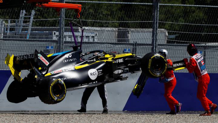 Accidente duro de Ricciardo en la pole virtual de Verstappen