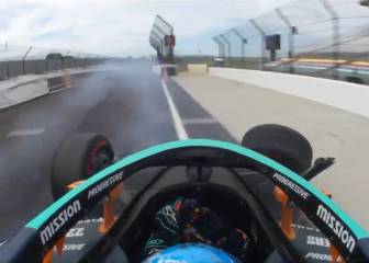 Un accidente final no aparta a Alonso de los mejores tiempos