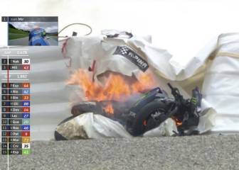 Maverick se quedó sin frenos y se tiró de la moto a 220 km/h